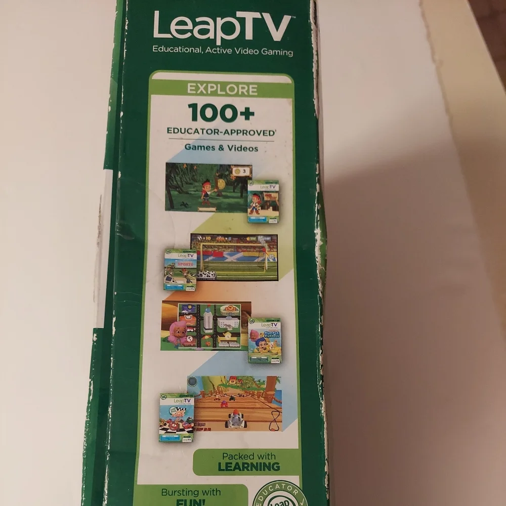 LeapFrog TV Video Learning System Console White Active Video Gaming With Game